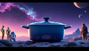 découvrez la cocotte le creuset inspirée de star wars, où la passion de la gastronomie rencontre l'univers mythique du cinéma. éveillez le chef qui sommeille en vous avec cet ustensile emblématique qui allie design, qualité et une touche intergalactique. idéale pour vos plats emblématiques, cette cocotte fera sensation dans votre cuisine et sur votre table.
